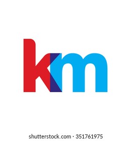 lowercase km logo, red blue overlap transparent logo