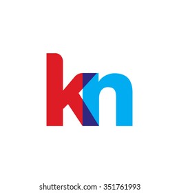 lowercase kn logo, red blue overlap transparent logo