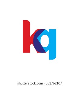 lowercase kq logo, red blue overlap transparent logo