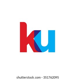 lowercase ku logo, red blue overlap transparent logo