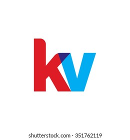 lowercase kv logo, red blue overlap transparent logo