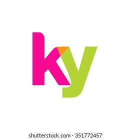 lowercase ky logo, pink green overlap transparent logo, modern lifestyle logo
