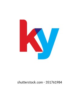 lowercase ky logo, red blue overlap transparent logo