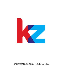 lowercase kz logo, red blue overlap transparent logo