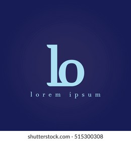 lowercase l and o vector logo. lo initial design template for download