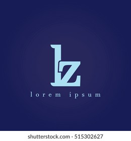 lowercase l and z vector logo. lz initial design template for download