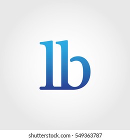 Lowercase lb Logotype. Blue Letter Logo. Letter Abbreviations. Vector Template Element.