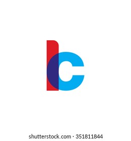 lowercase lc logo, red blue overlap transparent logo