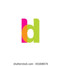 lowercase ld logo, pink green overlap transparent logo, modern lifestyle logo