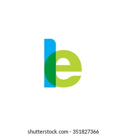 lowercase le logo, blue green overlap transparent logo