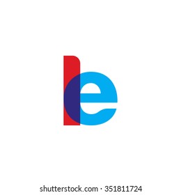 lowercase le logo, red blue overlap transparent logo
