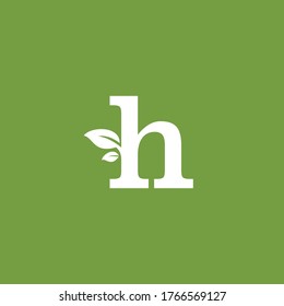 Lowercase Letter Alphabet Initial and Leaf Logo Design Vector
