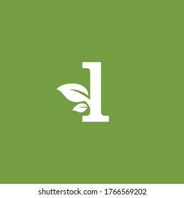 Lowercase Letter Alphabet Initial and Leaf Logo Design Vector