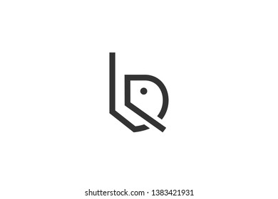 Lowercase letter b elephant modern look, unique, geometric