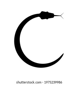 Lowercase letter c with snake animal shape for company business logo or brand identity.