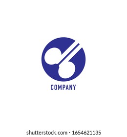 Lowercase Letter db Alphabet Logo Design Template isolated on white background. White TWS Earphone icon illustrated with Blue Ellipse Shape Element. Pictorial Monogram logotype, Simple Logo Concept