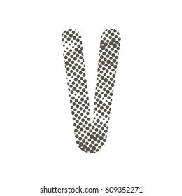 Lowercase letter of the English alphabet with dotted texture