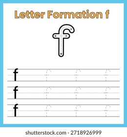 Letra minúscula f – Hoja de trabajo de formación interna