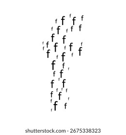 Lowercase Letter f Pattern – Creative Typography Abstract Vector Design