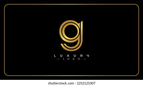 Lowercase letter G golden monogram logo design, Creative gold letter g elegant icon.