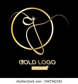 Lowercase letter G in a round frame. Vector template for logo, label sticker or brand. Flat design.