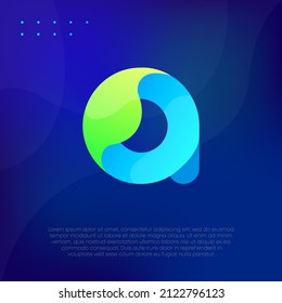 Lowercase Letter A Gradient Lettermark Logo Design