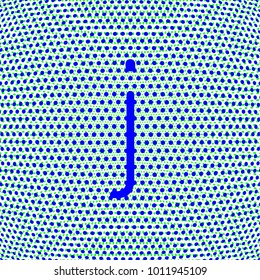 lowercase letter j with textured background vector spherical effect