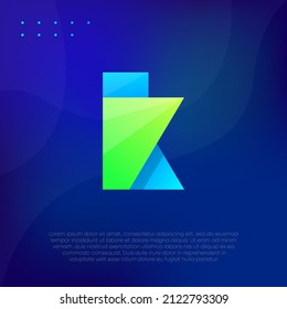 Lowercase Letter K Modern Gradient Logo Design