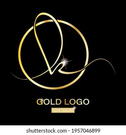 Lowercase letter K in a round frame. Vector template for logo, label sticker or brand. Flat design.