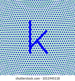 lowercase letter k with textured background vector spherical effect
