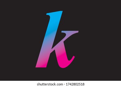 Lowercase letter k vector image