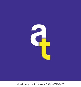 AT lowercase letter logo design template