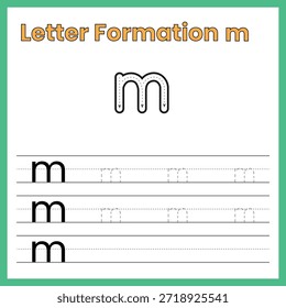 Letra minúscula m – Hoja de trabajo de formación interna