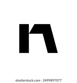 Lowercase letter N logo in a modern style. Black color. 
