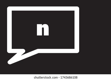Lowercase letter n vector image