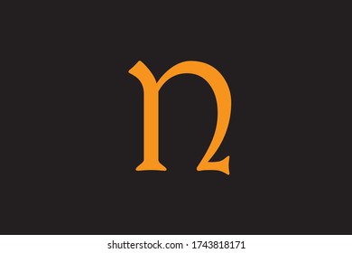 Lowercase letter n vector image