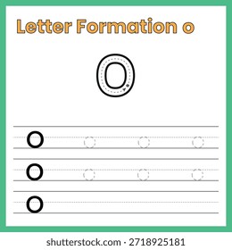 Letra minúscula o – Hoja de trabajo de formación interna