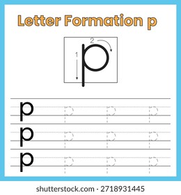 Lowercase Letter P – Outside Formation Worksheet