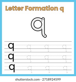 Letra minúscula q – Hoja de trabajo de formación interna