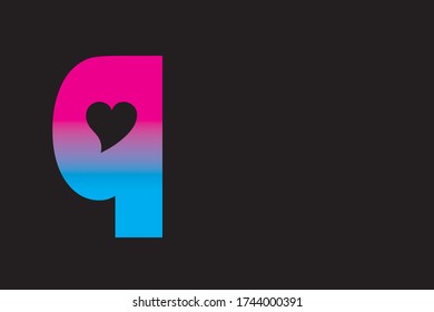 Lowercase letter q vector image