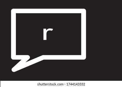 Lowercase letter r vector image