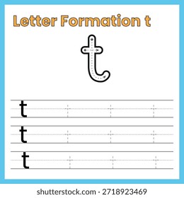 Letra minúscula t – Hoja de trabajo de formación interna