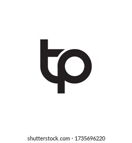 lowercase letter T P logo design vector