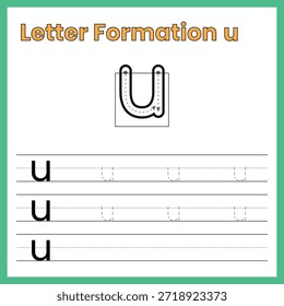 Letra minúscula u – Hoja de trabajo de formación interna