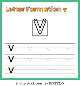 Letra minúscula V – Hoja de trabajo de formación interna