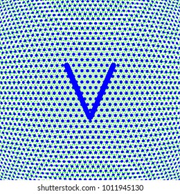 lowercase letter v with textured background vector spherical effect
