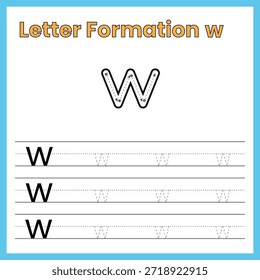 Lowercase Letter W – Inside Formation Worksheet