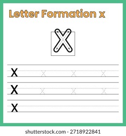 Letra minúscula X - Planilha de formação interna