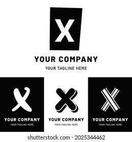 Conjunto de logotipos para letras minúsculas X