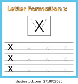 Letra X minúscula – Hoja de trabajo de formación externa

Práctica de escritura a mano para niños